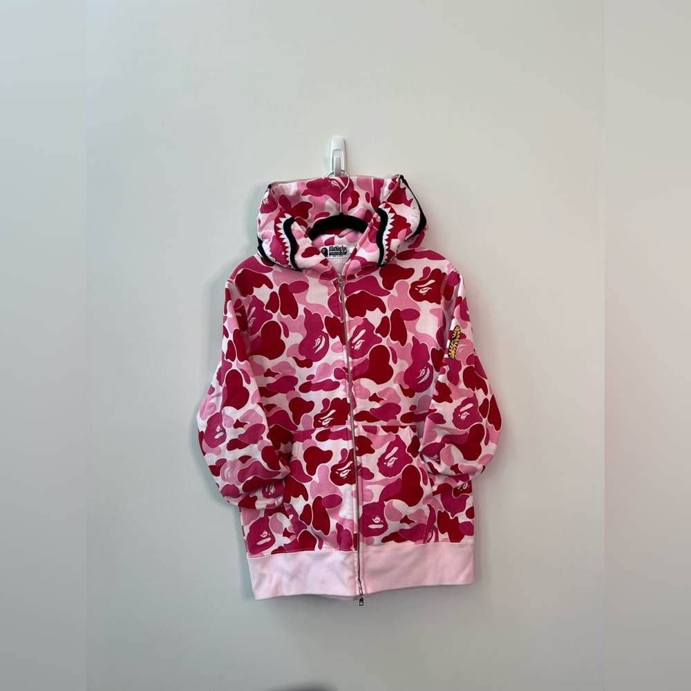 Bape Pink Camo Zip Up Hoodie - Picture 2 of 8